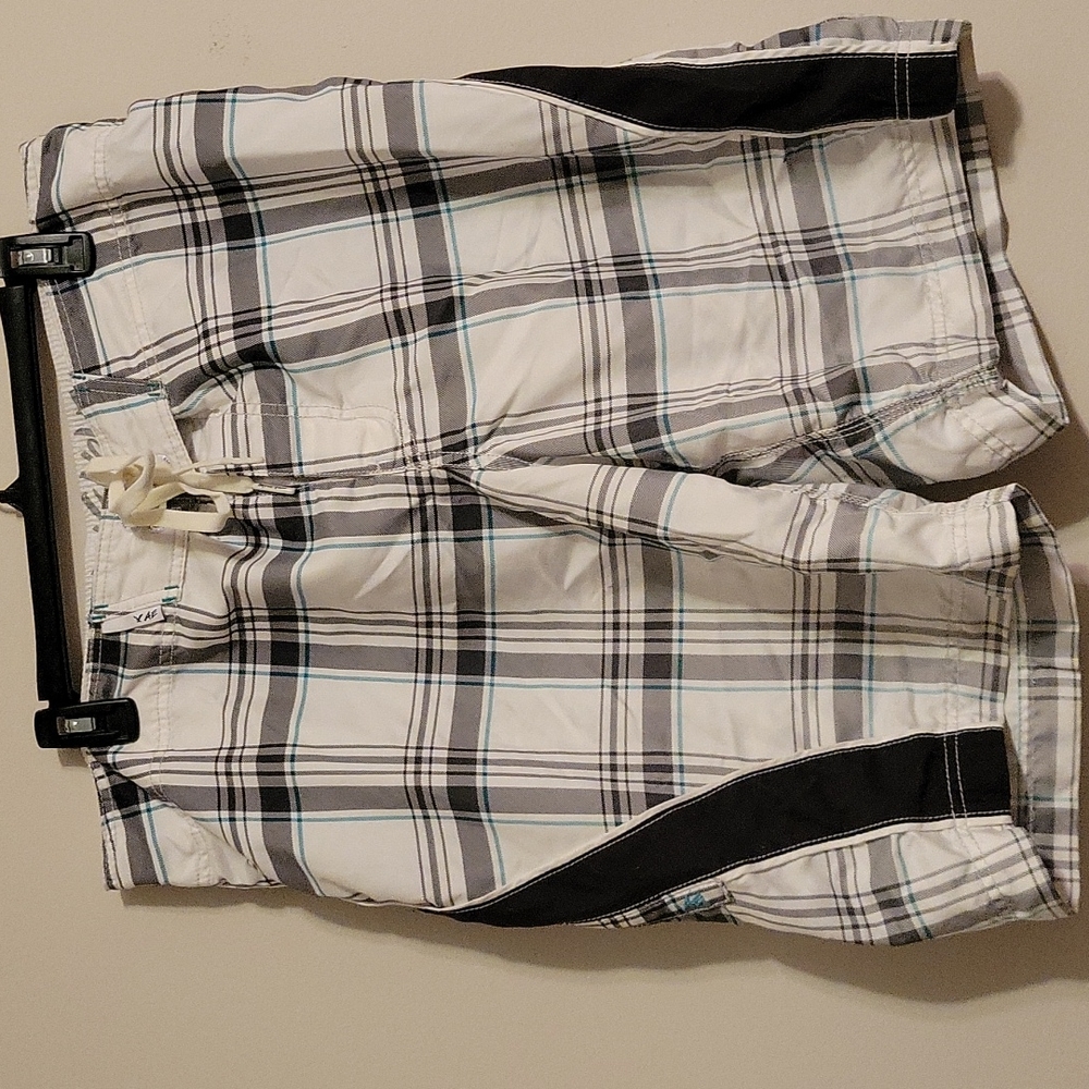 American Eagle Board Shorts XL Plaid Blue/Black